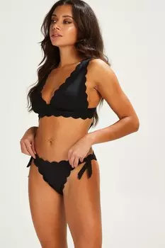 Плавки бикини танга Hunkemller черного цвета с ракушками Hunkemoller, черный