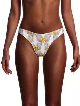 Плавки бикини Tory Burch с высоким вырезом и принтом, мультиколор