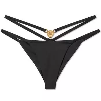 Плавки бикини Versace с бретелями, черный
