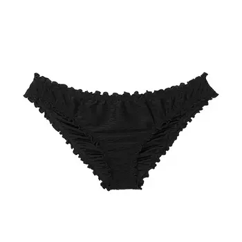 Плавки бикини Victoria's Secret Swim Mix & Match Ruffle Cheeky Fishnet, черный