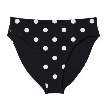 Плавки бикини Victoria's Secret Swim Mix-and-Match High-Waist Full Coverage, черный/белый