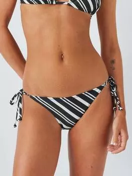 Плавки бикини в цветочную полоску John Lewis , черный/белый