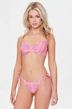 Плавки бикини в клетку в клетку Forever 21, розовый