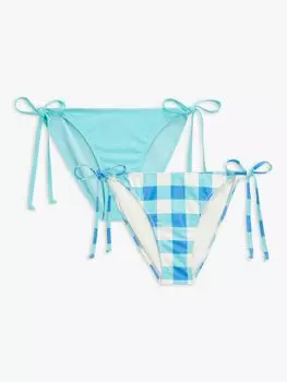 Плавки бикини в мелкую клетку John Lewis Anyday, 2 шт.