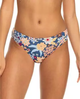 Плавки бикини в стиле хипстер с пляжной классикой Roxy, цвет Bijou Blue New Tropic Flat