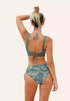 Плавки бикини WICKELOPTIK LACE UP Cupshe, зеленый