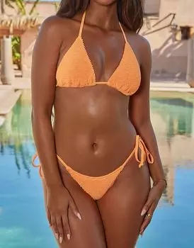 Плавки бикини X Sophie Piper с завязками по бокам, мандаринового цвета Moda Minx