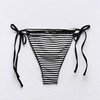 Плавки-бикини Zara Striped, черный/белый