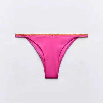 Плавки-бикини Zara Topstitching, ярко-розовый