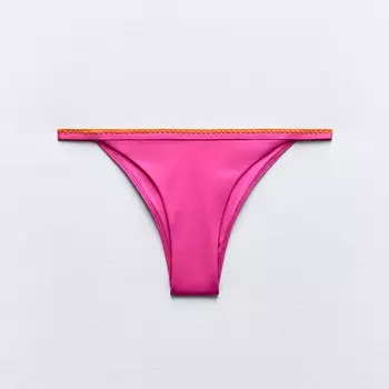Плавки-бикини Zara Topstitching, ярко-розовый