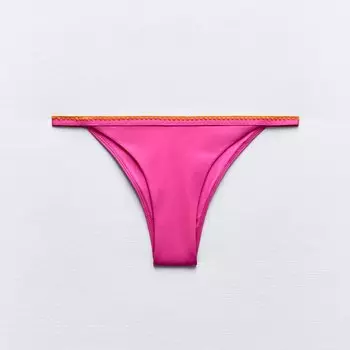 Плавки-бикини Zara Topstitching, ярко-розовый