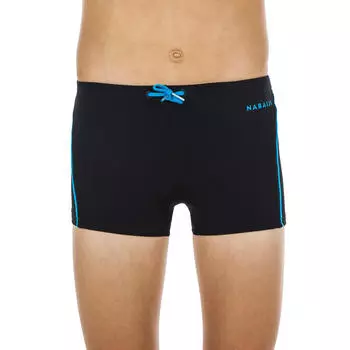 Плавки-боксеры для мальчиков черные 100 PLUS Nabaiji