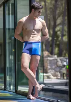 Плавки-боксеры Hom со вставками контрастного цвета, синий