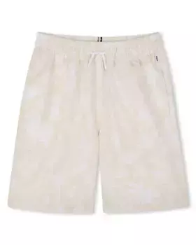 Плавки для мальчиков с тропическим принтом и завязками BOSS Kidswear, цвет Crudo