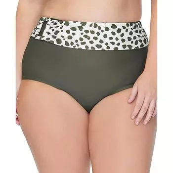 Плавки для плавания Plus Womens Printed Tummy Tinner Swim Bottom Separate Raisins, цвет sage