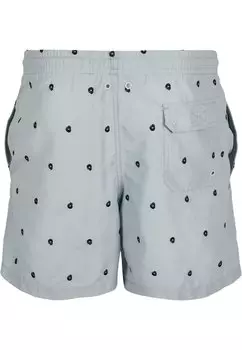 Плавки Embroidery Swim Urban Classics, череп светлый асфальт черный