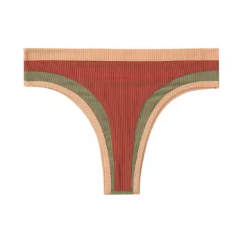 Плавки FAE Ribbed Mid Rise Desert, терракотовый/оливковый/бежевый