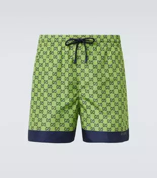 Плавки GG Supreme Gucci, Green/Black/Mc