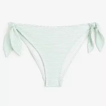 Плавки H&M Bikini, белый/зеленые полосы