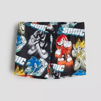 Плавки H&M Kids Printed Sonic the Hedgehog, черный