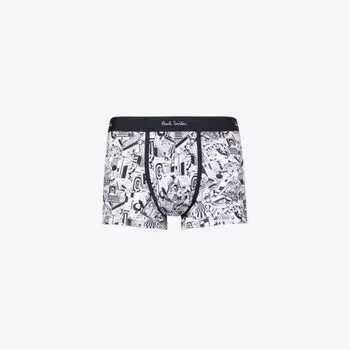 Плавки из эластичного хлопка с индустриальным графическим рисунком Paul Smith, мультиколор