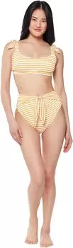 Плавки Jessica Simpson Sunshine Stripe High-Waisted Bottoms, цвет Sunny