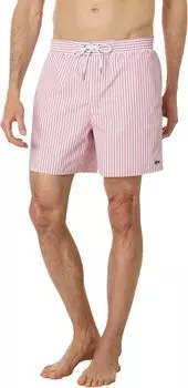 Плавки Lacoste Fine Stripe Swim Trunks, цвет Reseda Pink/Flour