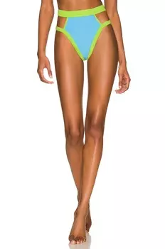 Плавки Lovers and Friends Aiken High Waist, цвет Sky Blue & Lime