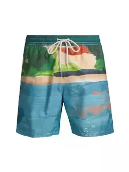 Плавки Moorea с абстрактным рисунком Vilebrequin, цвет chambray