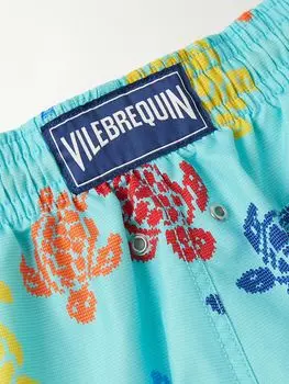 Плавки Moorea Straight-Leg средней длины с принтом ECONYL VILEBREQUIN, бирюзовый