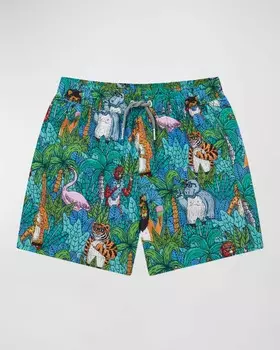 Плавки Mulga с принтом джунглей для мальчика, размер 1–13 Boardies Apparel