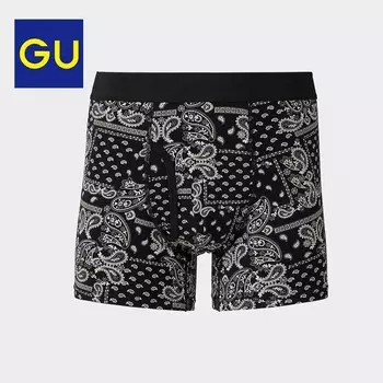 Плавки мужские GU с рисунком, черный