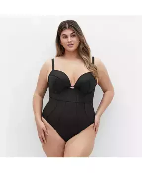 Плавки Plus Size Grenada с косточкой, 1 предмет CITY CHIC, зеленый