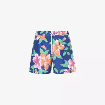 Плавки Polo Ralph Lauren с цветочным принтом и фирменной нашивкой, синий