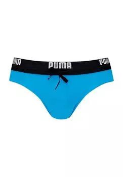 Плавки, пояс с логотипом, устойчивые к хлору, мужские PUMA, цвет Speed Blue