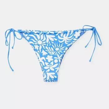Плавки Pull&Bear Basic Bikini With Ties, голубой/белый