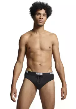Плавки PUMA с эластичным поясом с логотипом, черный