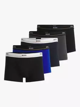 Плавки с эластичным хлопчатобумажным поясом с логотипом HUGO BOSS, разноцветный