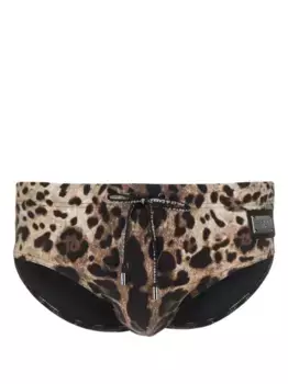 Плавки с леопардовым принтом DOLCE & GABBANA, коричневый