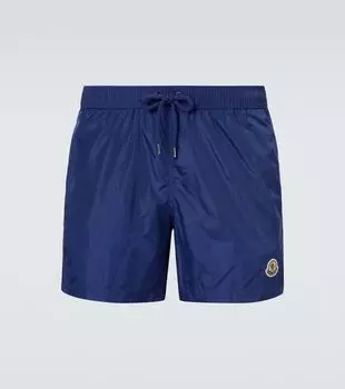 Плавки с логотипом Moncler, темно-синий