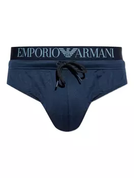 Плавки с логотипом на ленте Emporio Armani, синий