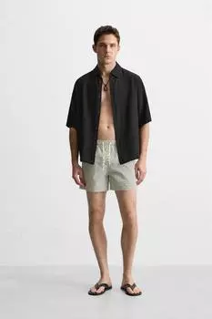 Плавки с обычным геометрическим принтом ZARA, экрю
