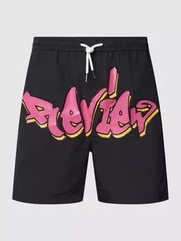 Плавки с принтом этикетки Review, черный