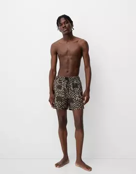 Плавки с принтом Bershka, хаки