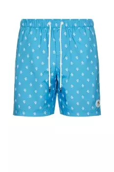 Плавки с принтом re-pete 7" volley all over print Original Penguin, ibiza blue