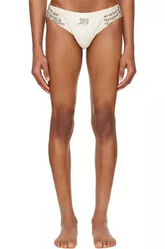 Плавки с тату-крыльями Jean Paul Gaultier, экрю