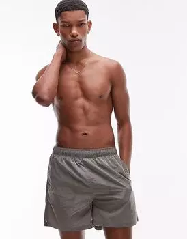 Плавки-шорты ARKET ribstop в светло-серую клетку