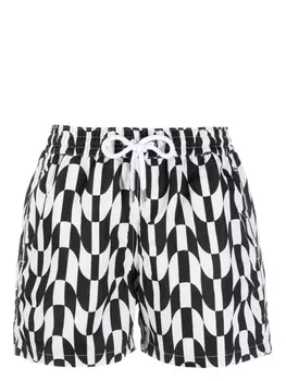 Плавки-шорты Copacabana в клетку Frescobol Carioca, черный