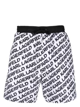 Плавки-шорты Diagonal с логотипом Karl Lagerfeld, белый
