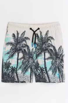 Плавки-Шорты для мальчиков с пальмовым принтом River Island, синий